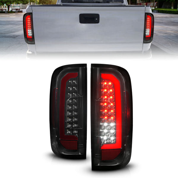 ANZO Full LED Tail Lights 20152021 Chevrolet Colorado Red Lightbar, Black Housing, Smoke Lens