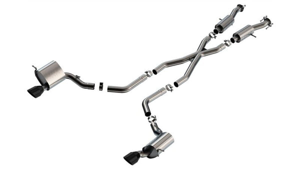 Borla S-Type Cat-Back Exhaust System for 2015-2021 Jeep Grand Cherokee SRT 6.4L V8 AWD - Black Tips T-304SS