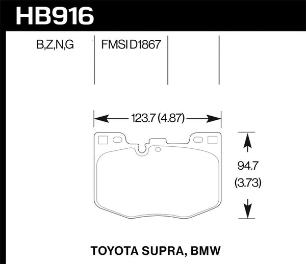 Hawk DTC-60 Front Brake Pads for 2020 Toyota Supra & 2019-2020 BMW Z4