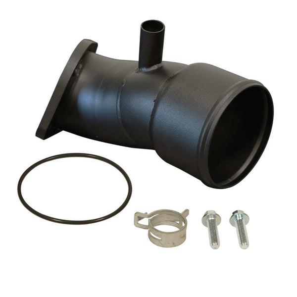 BD Diesel Turbo Intake Horn 3.5in 409 Stainless Black Powder Coat for 2017-2022 Chevy/GMC Duramax 6.6L (L5P)