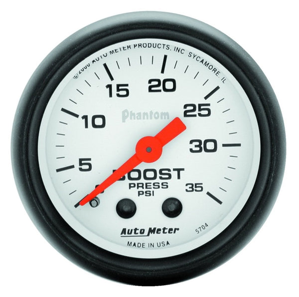 AutoMeter Phantom 52mm Mechanical Boost Gauge 35 PSI