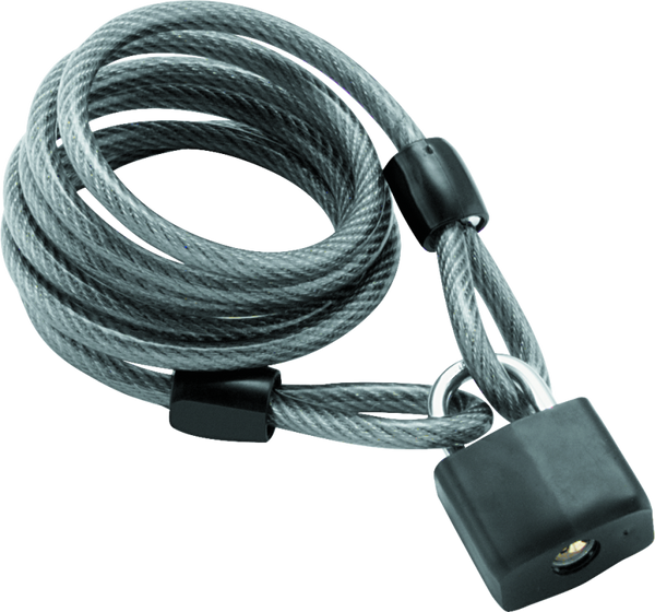 BikeMaster Bully Lock Cable with Padlock - 10mm Vinyl-Coated Security Lock