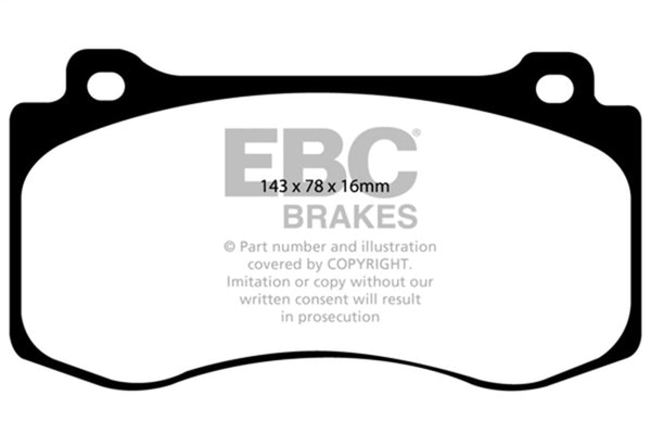 EBC Yellowstuff Front Brake Pads for 05-10 Chrysler 300C 6.1 SRT8 (Excl 6 Piston Calipers)