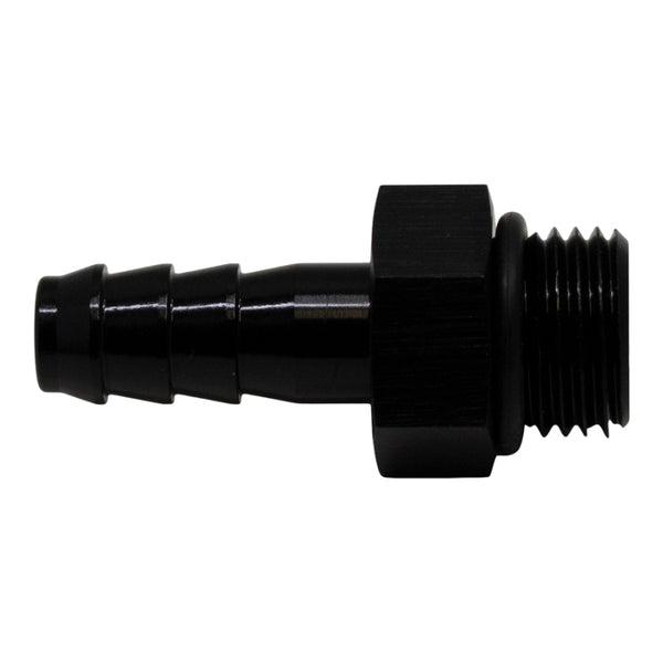 DeatschWerks 6AN ORB Male to 5/16in Triple Barb Fitting with O-Ring - Anodized Matte Black