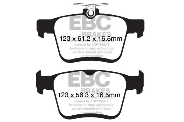 EBC Redstuff Rear Brake Pads for 2014+ Audi A3 1.8 Turbo (with Electronic Parking Brake)