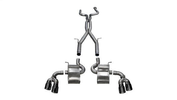 CORSA Performance Cat-Back Exhaust for 2016-2024 Chevy Camaro SS 6.2L - Xtreme+, 2.75in Dual Rear Exit with Black PVD Tips