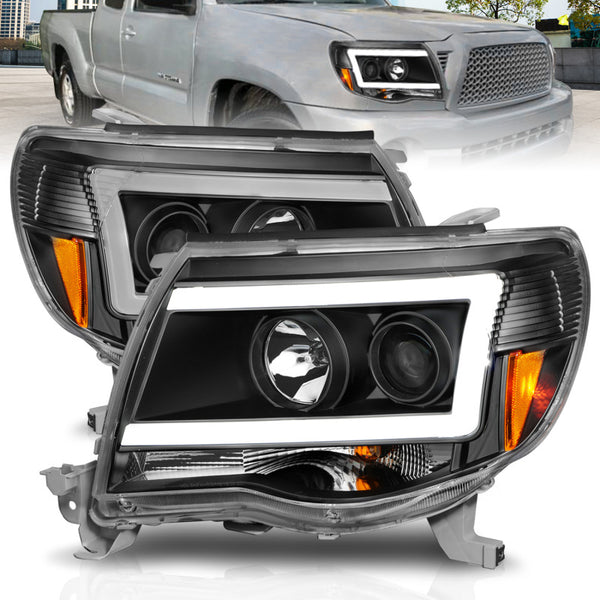 ANZO Projector Headlights with C-Light Bar for Toyota Tacoma 20052017