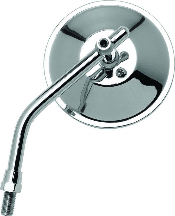 BikeMaster 4" Adjustable Chrome Round Mirror - 10mm Thread