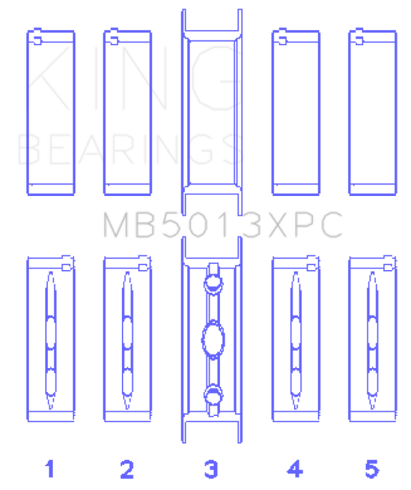 King Engine Bearings Chevy LS1/LS2/LS6 Performance Main Bearing Set w/ pMaxKote - Size STD