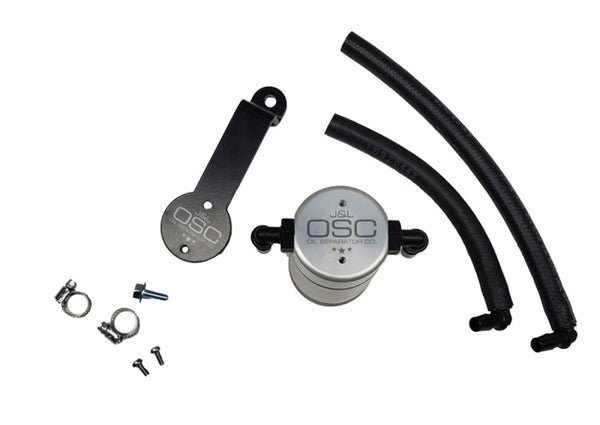 J&L Oil Separator for 16-23 Toyota Tacoma 3.5L - Driver Side, Clear Anodized