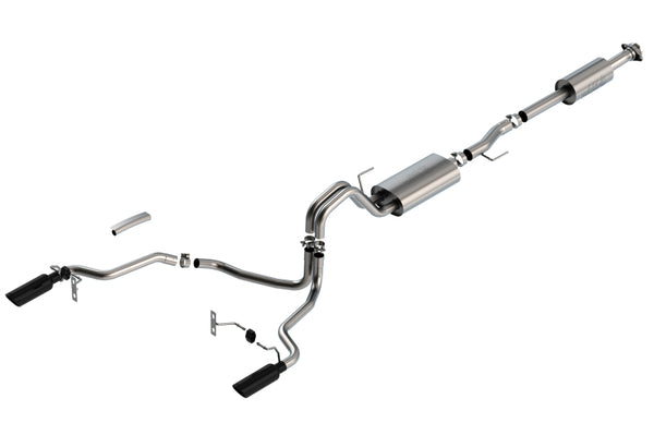 Borla Catback Exhaust System for Ford F-150 2021 2.7L/3.5L - Touring with Black Chrome Tips