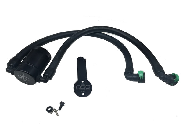 J&L Oil Separator for 2015-2023 Ford Mustang EcoBoost - Driver Side - Black Anodized - 3.0