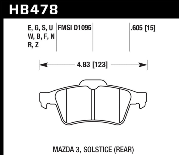 Hawk HPS 5.0 Rear Brake Pads for 2007-2010 Chevrolet Cobalt SS (Brembo Brakes)