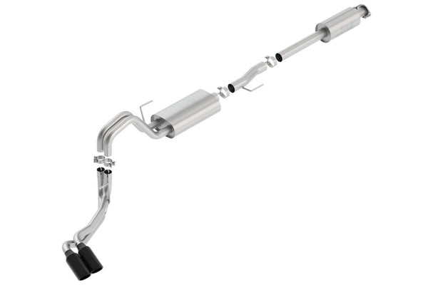 Borla Catback Exhaust for 2015-2017 Ford F-150 2.7L/3.5L EcoBoost/5.0L V8 - Black Chrome Tips