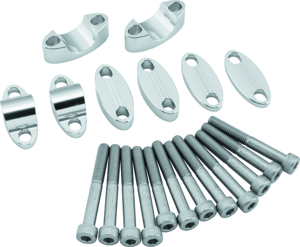 BikeMaster 1-1/8" Aluminum Handlebar Risers - Silver