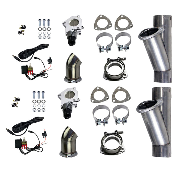 Granatelli 2.25" Dual Electronic Exhaust Cutout - Aluminized Mild Steel
