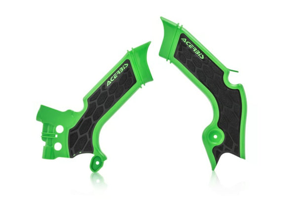 Acerbis X-Grip Frame Guards Kawasaki KX250 (2021+) & KX450 (20192023) Green/Black