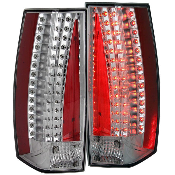ANZO LED Tail Lights Chrome Housing for Cadillac Escalade 20072011