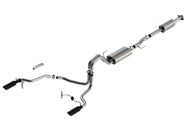 Borla Cat-Back Touring Exhaust System for 2021 Ford F-150 5.0L V8 - Black Chrome Tips