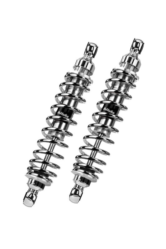 Bitubo WMB0 Twinshocks Adjustable: Spring Preload, Length 356mm, Chrome Edition