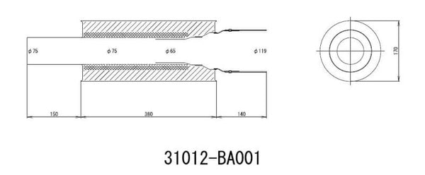 HKS Universal Carbon-Ti Cat-back Exhaust - 170mm Shell, 75mm Diameter