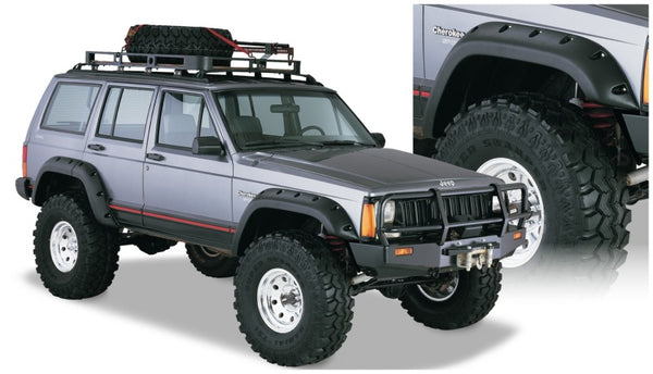Bushwacker Cutout Style Fender Flares for 84-01 Jeep Cherokee 4-Door - Black