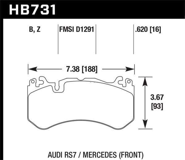 Hawk HPS 5.0 Street Front Brake Pads for Audi RS7 (15-17) & Mercedes G63 AMG/SL63 AMG (14-15)
