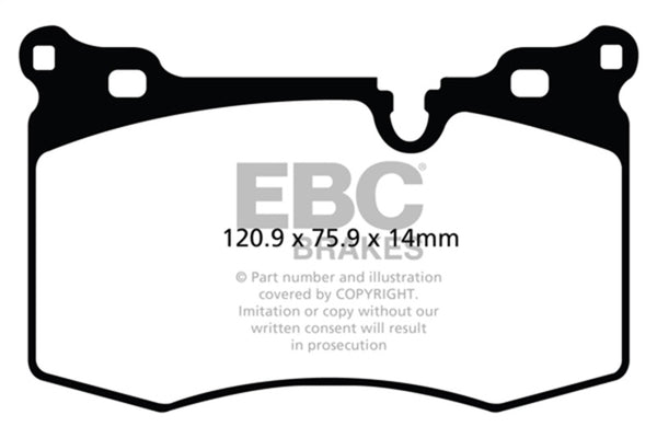 EBC Redstuff Front Brake Pads for 09-14 Mini Hardtop 1.6 Turbo J.C Works