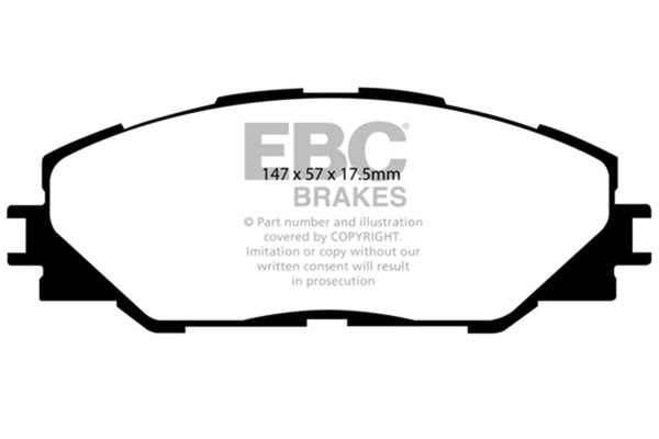 EBC Greenstuff Front Brake Pads for 06-08 Toyota RAV4 2.4 (3rd Row Seats)