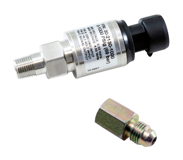 AEM 1000 PSIg Stainless Steel High-Pressure MAP Sensor Kit (1/8" NPT, -4 AN Adapter)