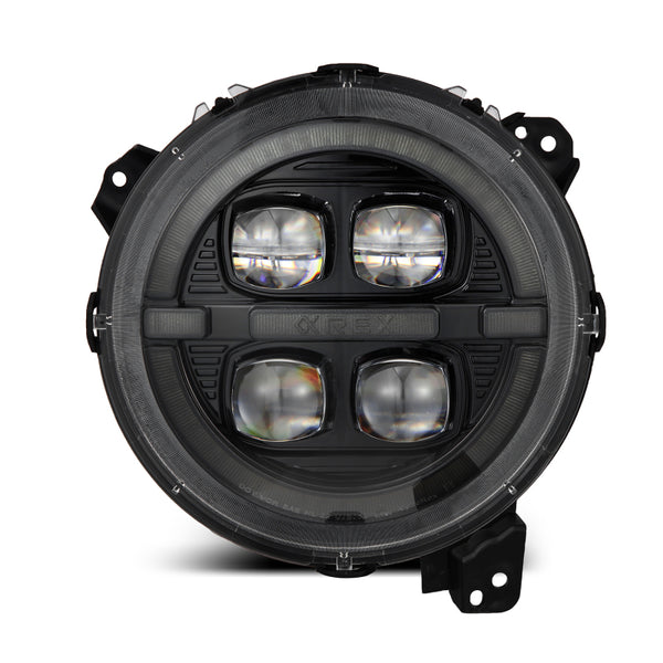 AlphaRex LED Projector Headlights Black w/ Activ Light & Sequential Signal for Jeep Wrangler JL/Gladiator JT 2018-2023