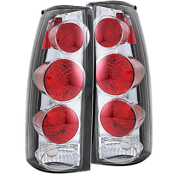 ANZO Tail Lights Chrome 3D Style (Pair) for 1999-2000 Cadillac Escalade
