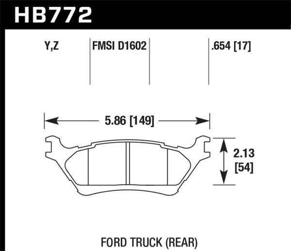 Hawk LTS High Performance Brake Pads for 2012-2016 Ford F-150 & Full-Size Trucks/SUVs