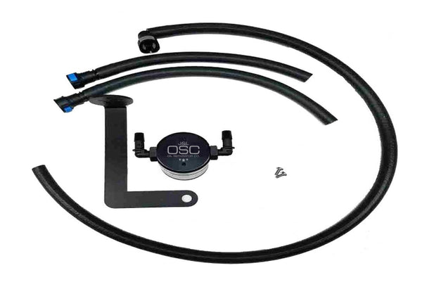 J&L Oil Separator for 10-15 Chevrolet Camaro LS3 6.2L - Passenger Side - Black Anodized