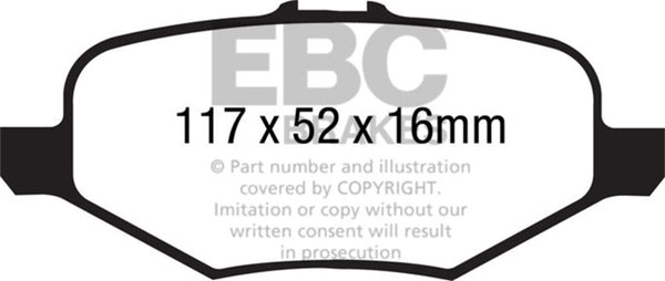 EBC Yellowstuff Rear Brake Pads for 2013+ Ford Explorer 3.5 Twin Turbo 4WD