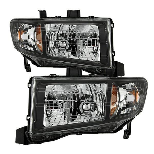 xTune Honda Ridgeline 06-13 Crystal Headlights Black HD-JH-HRID06-AM-BK