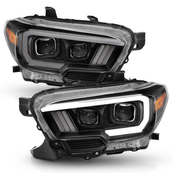 ANZO Projector Headlights Black w/ Switchback Amber DRL Toyota Tacoma 20162023
