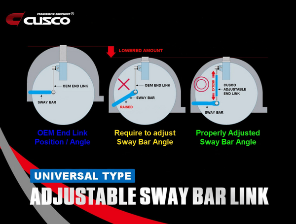 Cusco Universal Adjustable Front Sway Bar End Link Set 345mm-375mm