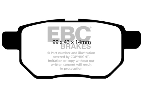 EBC Yellowstuff Rear Brake Pads for 2009-2010 Pontiac Vibe 1.8