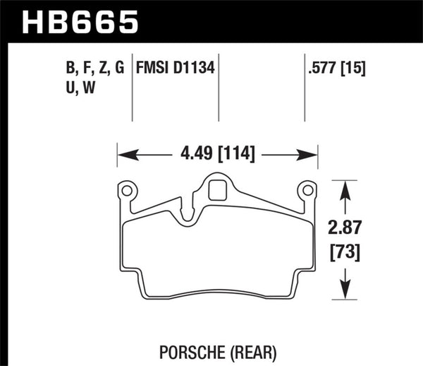 Hawk Performance Ceramic Rear Brake Pads for 2014-2015 Porsche Cayman