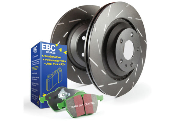 EBC S2 Greenstuff Brake Pads & USR Slotted Rotors Kit
