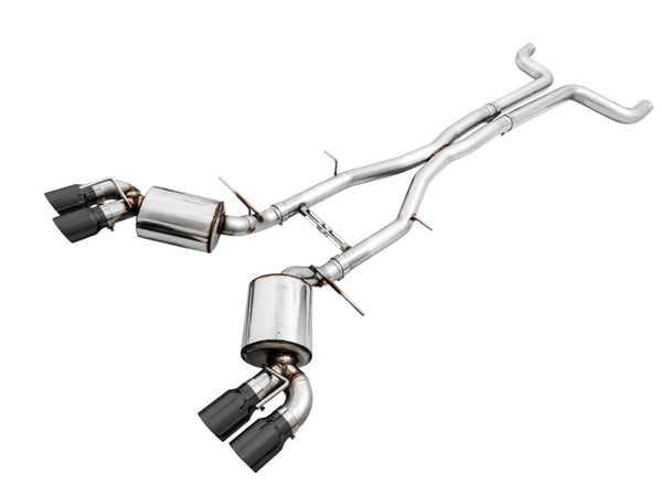AWE Tuning Touring Edition Non-Res Cat-Back Exhaust w/ Quad Diamond Black Tips for 2016-2019 Chevy Camaro SS