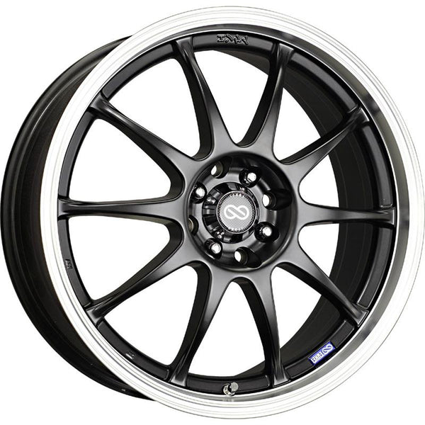 Enkei J10 15x6.5 5x100/114.3 38mm Offset 72.62mm Bore Dia Matte Black w/ Machined Lip Wheel