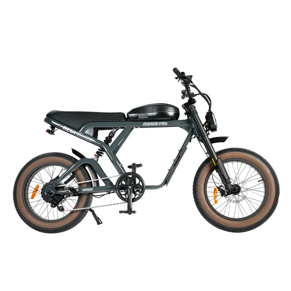 Cougar PRO Vintage Electric Ebike 750W with 60V 20AH 80 Miles Range Hydraulic Disc Brake Full Suspension