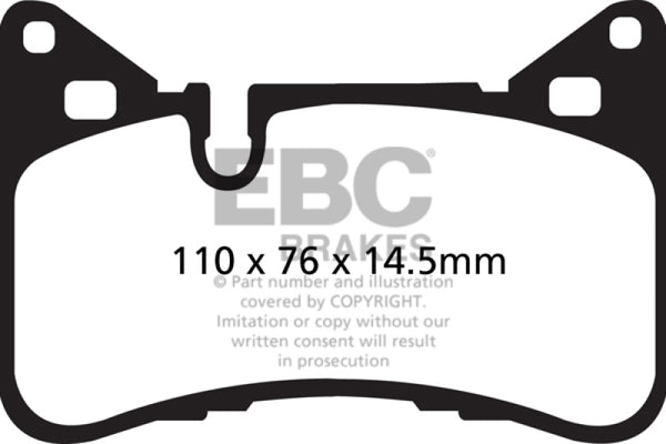 EBC Yellowstuff Rear Brake Pads for Mercedes-Benz C63 AMG (W204) 6.2