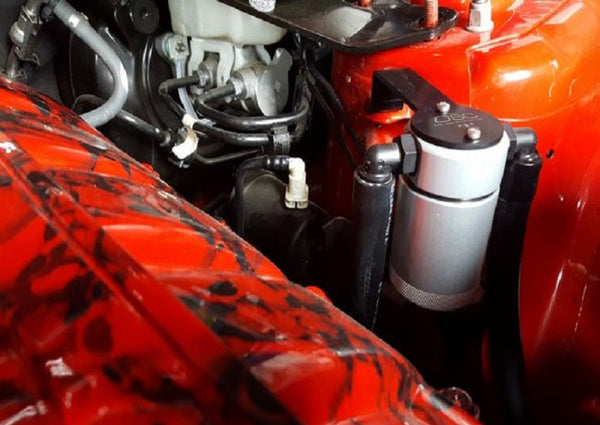 J&L Oil Separator for 2015-2023 Ford Mustang EcoBoost - Driver Side - 3.0 Clear Anodized
