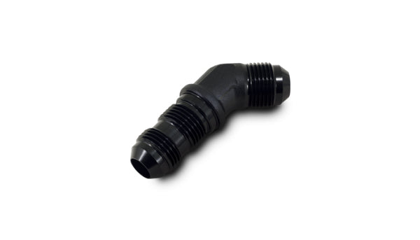 Vibrant -6AN Bulkhead Adapter 45 Degree Elbow Fitting - Anodized Black Only