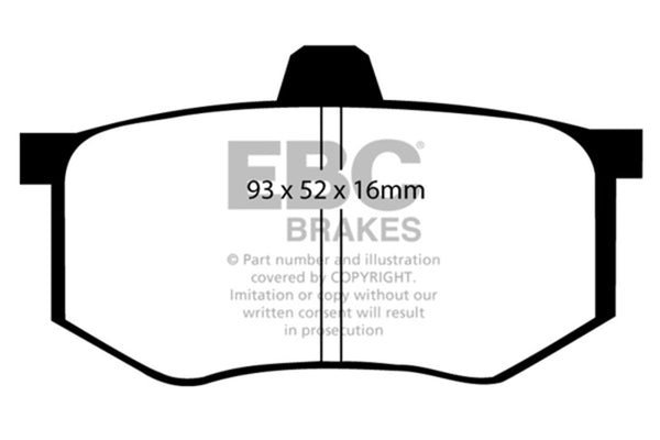 EBC Ultimax2 Rear Brake Pads for 2008-2016 Mitsubishi Lancer Evo 10 2.0 Turbo