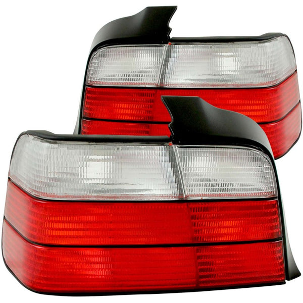 ANZO Tail Lights Red/Clear for 1992-1998 BMW 3 Series E36 Sedan