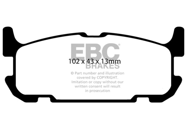 EBC Yellowstuff Rear Brake Pads for 2004-2005 Mazda Miata MX5 1.8 (Sports Suspension)